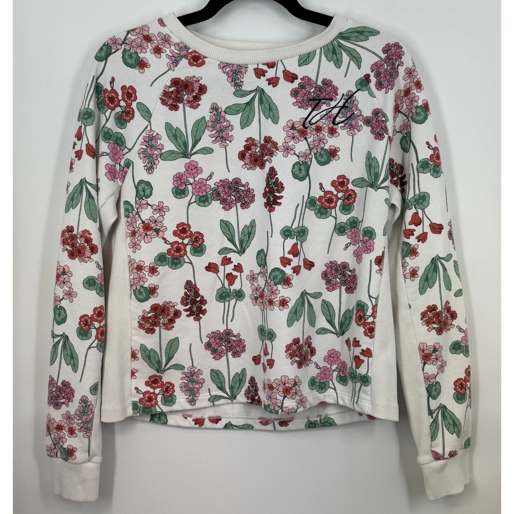 Tommy Hilfiger Monogram Floral Crewneck Sweatshirt Ivory Botanical Long Sleeve S